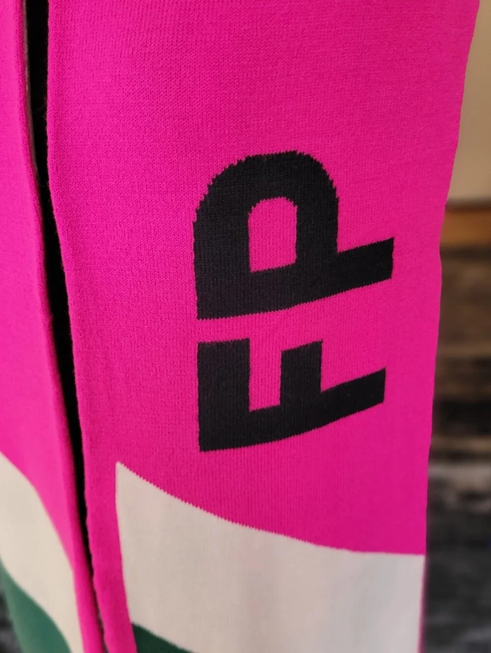 Free People Movement Big League Reversible Scarf Pink Graphic Logo Colorblock